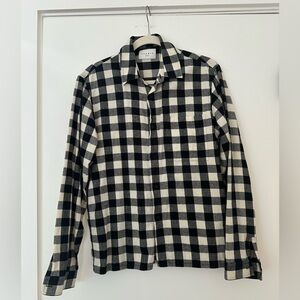 Sandro Paris Men’s Black & Cream Check Flannel Shirt Size M – New Without Tag